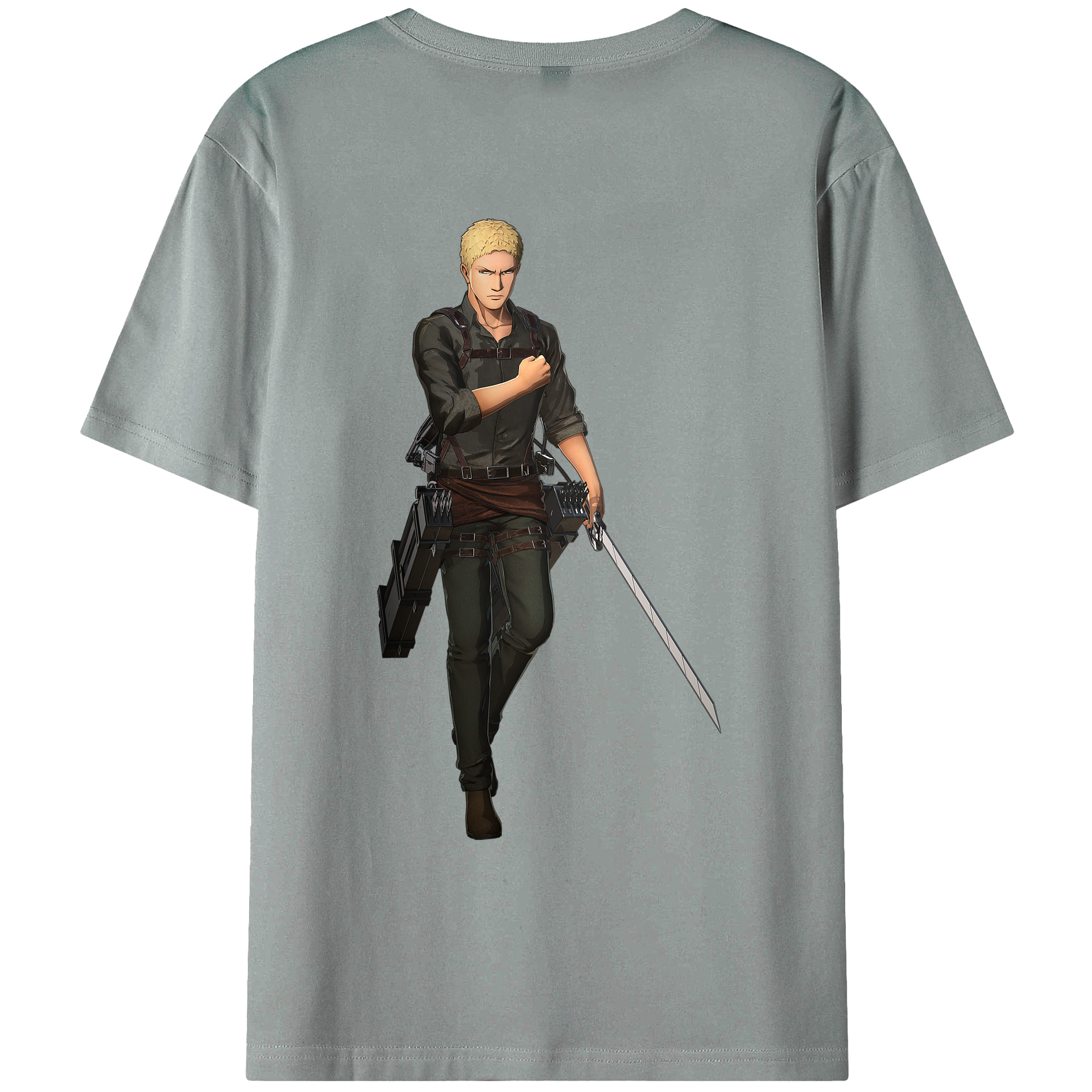 （画像用） 進撃の巨人 ライナー・ブラウン Attack on Titan Reiner Braun 綿100％ メンズ半袖Tシャツ（バックプリント） 通気性